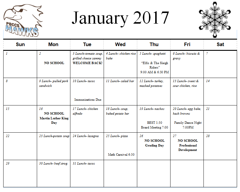 Calendar Powell Butte Community Charter School
