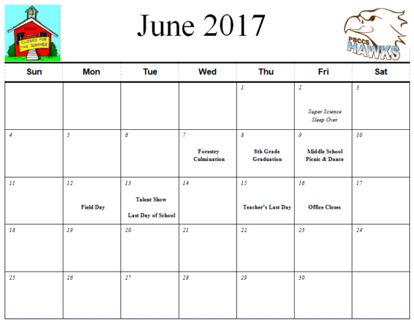 june calendar powell butte community charter school